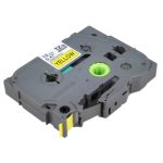 Cinta Brother Tze-631 (12mm x 8 mts), letra negra sobre fondo amarillo