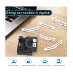 Cinta Dymo 18443 Vinyl (9mmX5.5Mts.) negro/blanco, Compatible - Imagen 3