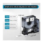 Cinta Dymo 18443 Vinyl (9mmX5.5Mts.) negro/blanco, Compatible - Imagen 2