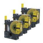 Cinta Dymo 18432 Vinyl (12mmX5.5M) Negro/Amarillo, Compatible - Imagen 2