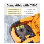 Cinta Dymo 18432 Vinyl (12mmX5.5M) Negro/Amarillo, Compatible - Imagen 3