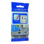 Cinta Brother Tze-211 Tz2-211 6mm Negro/Blanco, Compatible